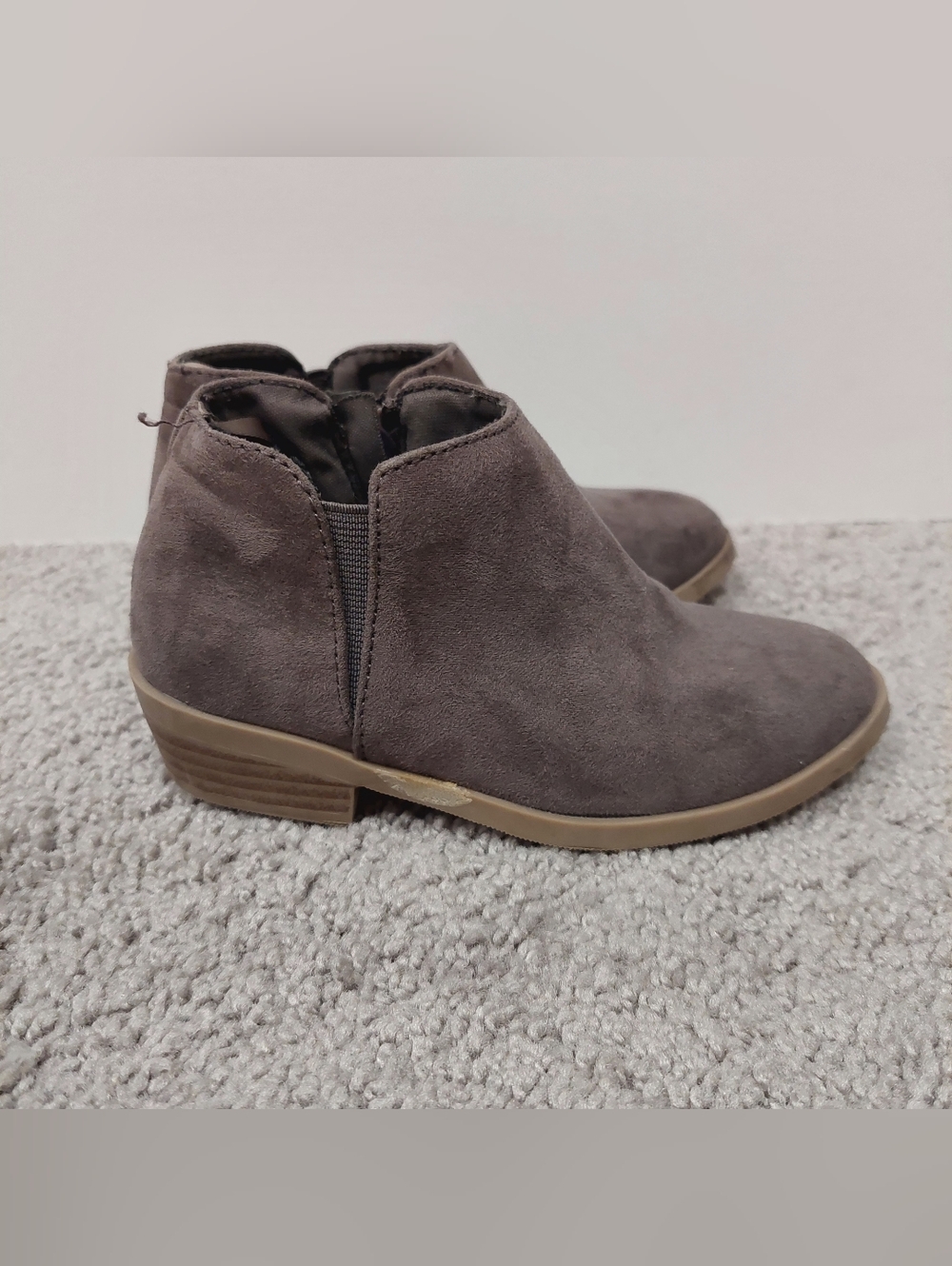 Old Navy Toddler Ankle Boots Booties Size 10 Zip Side Gray Purple